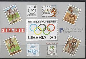 Либерия, 1988, Летняя Олимпиада Сеул, Олимпфилэкс, блок